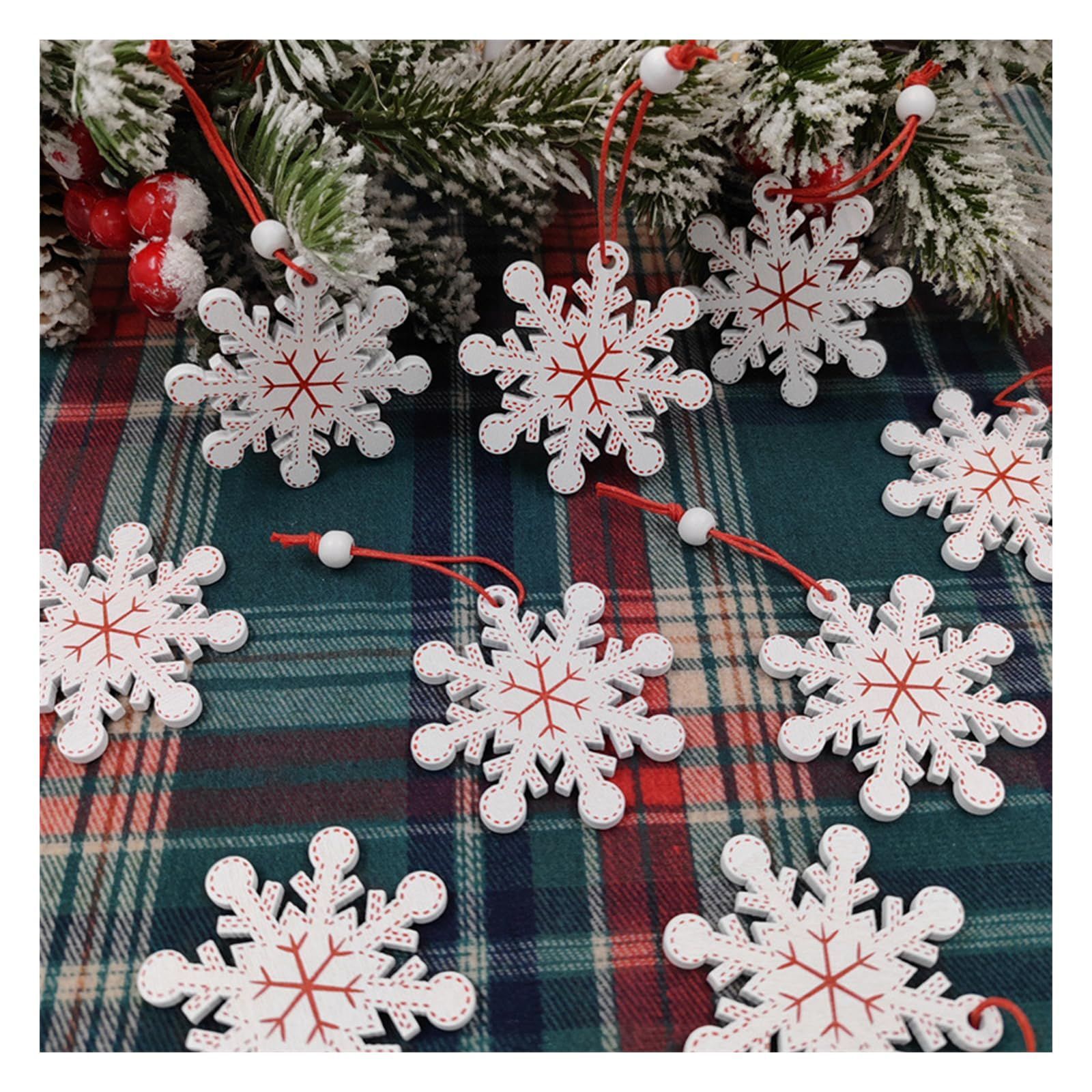 数量限定】10枚セット クリスマスツリー オーナメント 雪花飾り 木製