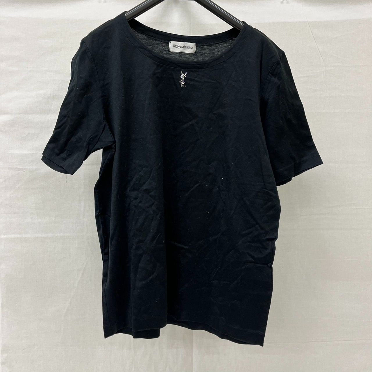 イヴサンローラン Tシャツ ラインストーンYSLロゴ Mサイズ イヴサンローラン Tシャツ ラインストーンYSLロゴ Mサイズ