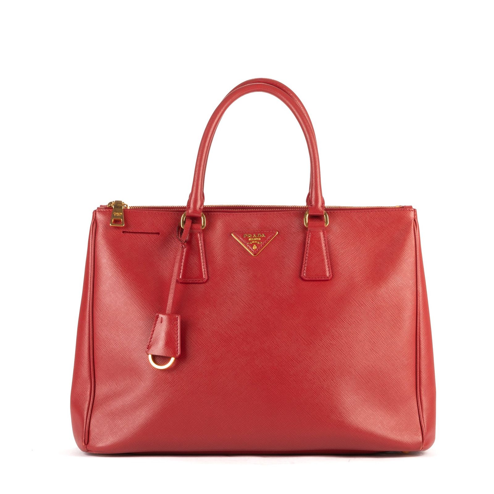 PRADA プラダガレリアトート赤サフィアーノレザーA