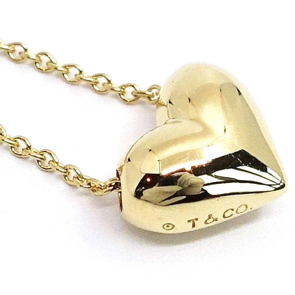 ティファニー K18YG ピンチドハート ネックレス ペンダント 750YG