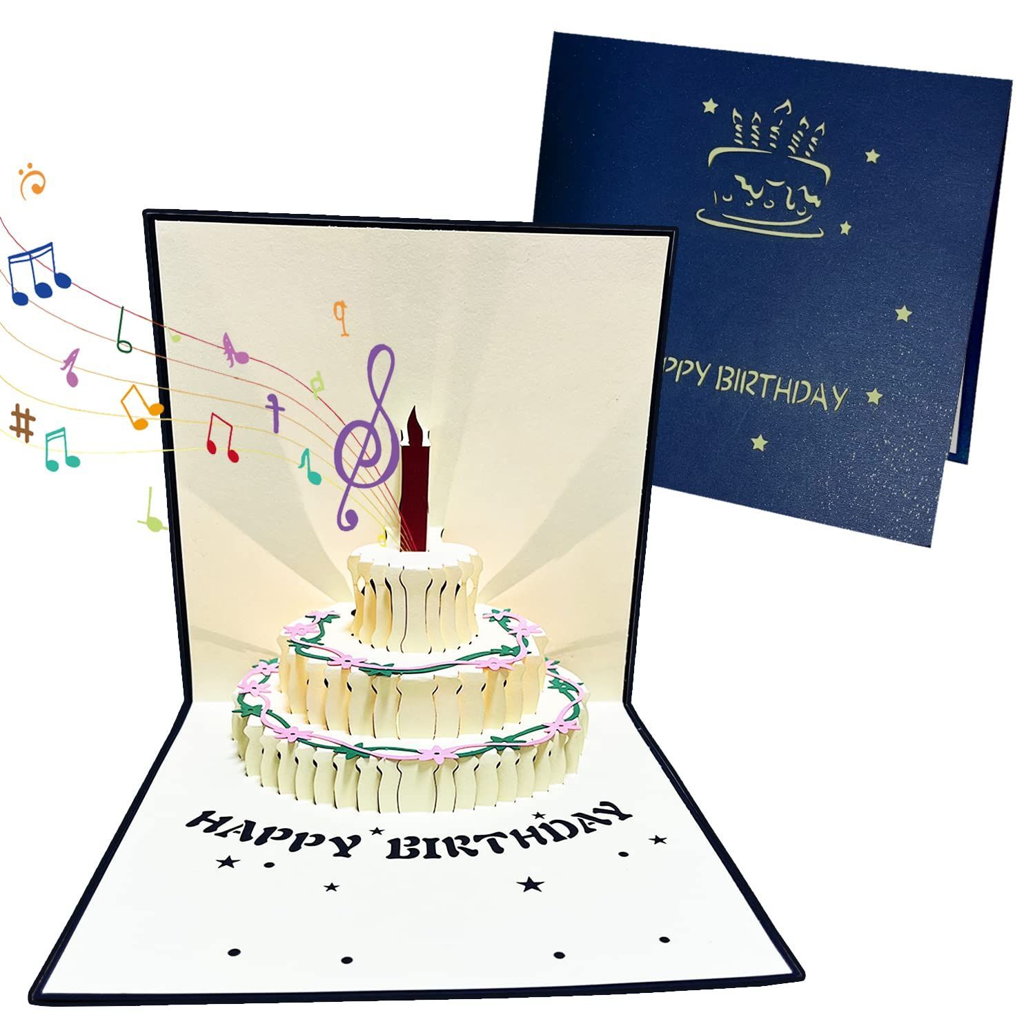数量限定】シンプル 立体 祝福カード 3Dポップアップカード 誕生日