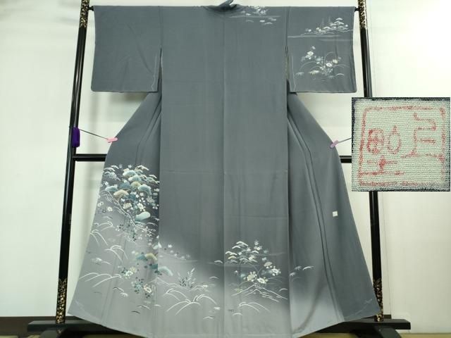 平和屋着物□極上 訪問着 友禅 舞花文 暈し染め 逸品 未使用