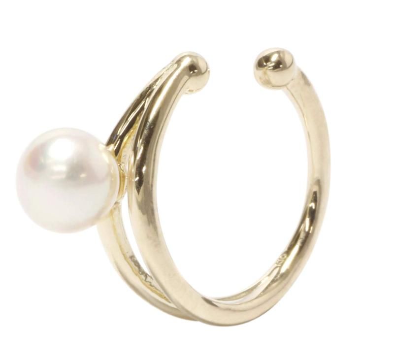 キャンディ Candy K10イエローゴールド パール4.5mm丸型イヤーカフ fK10-earcuff-p02