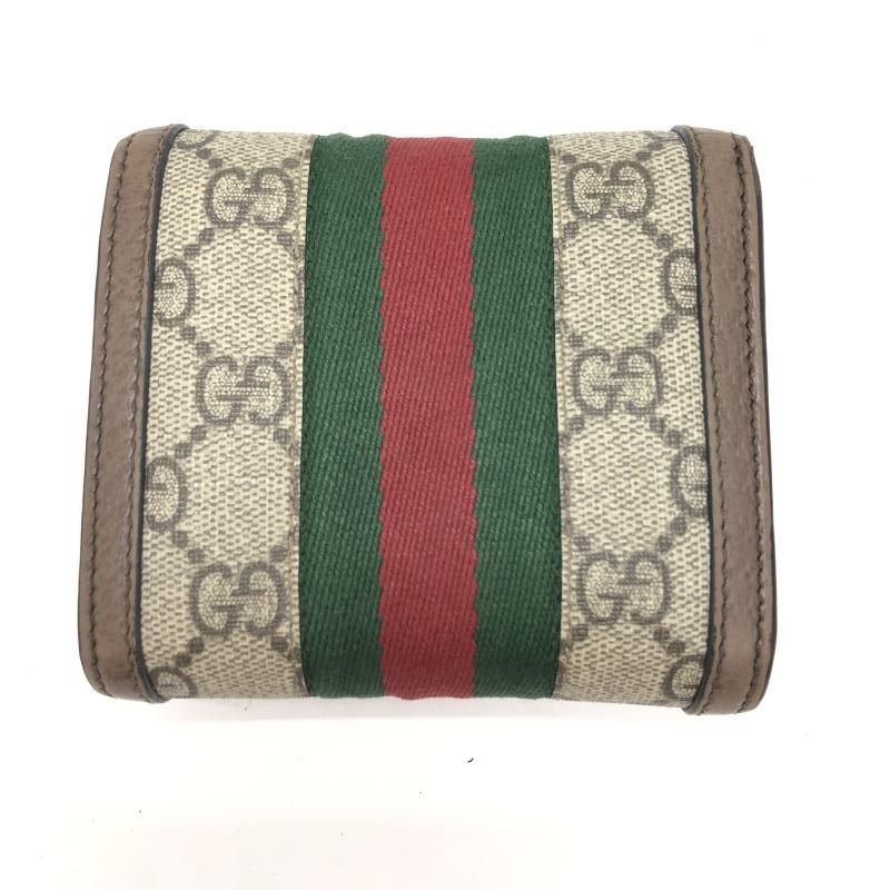 中古】GUCCI 二つ折り財布 GGスプリームキャンバス オフィディア