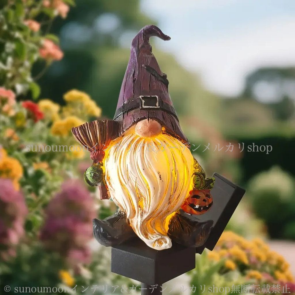 樹脂 ガーデンインテリア ガーデニング ガーデンライト 小人 パンプキン お洒落 おしゃれ インテリア 4-7 庭 ソーラー パープル ガーデン雑貨 庭の装飾 雑貨 ガーデン ノーム ハロウィン