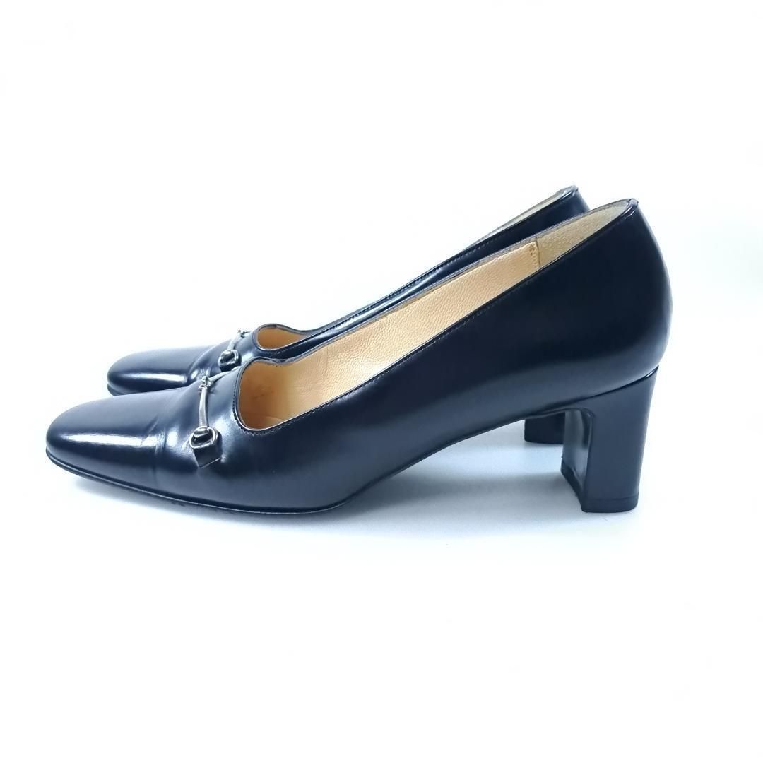 GUCCI パンプス ホースビット 35 1/2 スクエアトゥ チャンキー