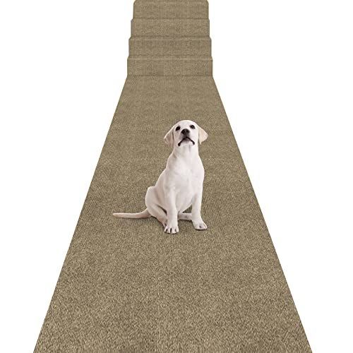 約60×600cm_モカ 廊下 カーペット 吸着 廊下敷き 60×600cm 厚さ4 mm Bolinker ロングカーペット ズレない 洗える 撥水 おしゃれ 無地 カーペットタイプ ロングマット PU 防音 ラグ 無地 ペット 置くだ