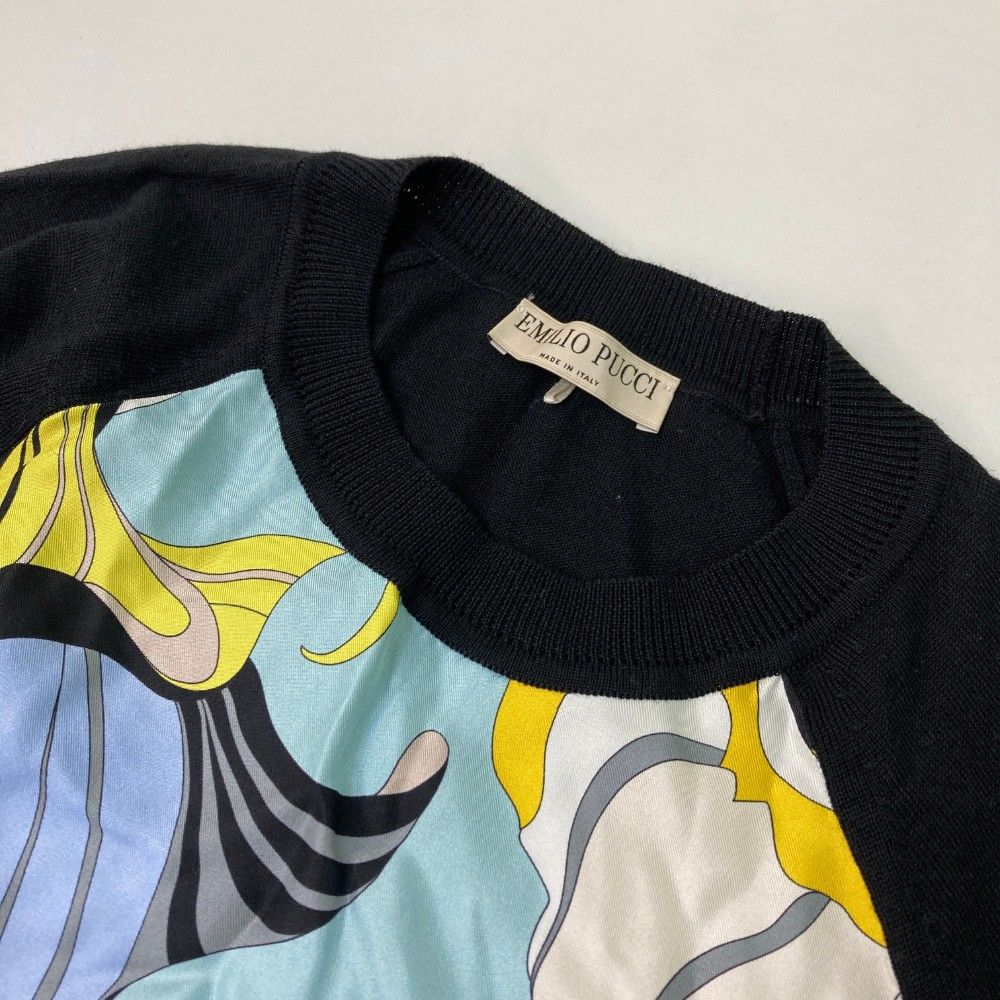 EMILIO PUCCI エミリオ プッチ ウール ニットセーター 切替 総柄 