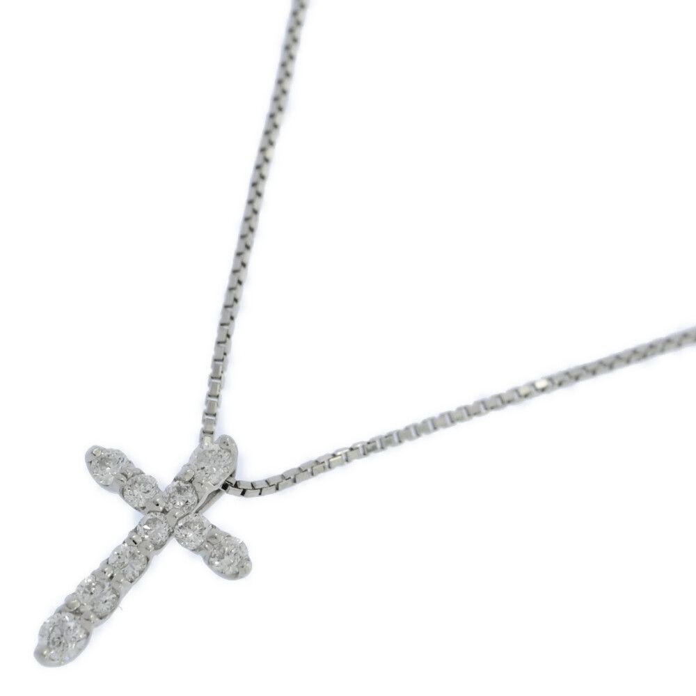0.2ct/ミニクロス 10P・ダイヤモンド ネックレス・ペンダント/Pt900 