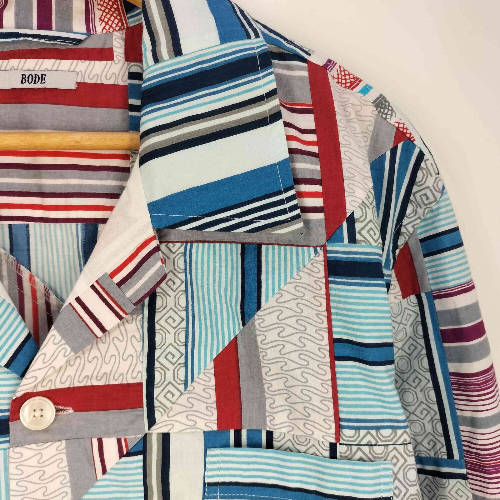 ボーディ BODE PATCHWORK OXFORD LS SHIRT パッチワーク シャツ メンズ