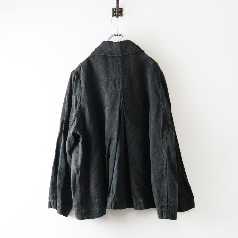 ヴェリテクール Veritecoeur VC-2025 リネン ダブルブレスト ショートコート F｜チャコールグレー アウター ブルゾン 2400014638158