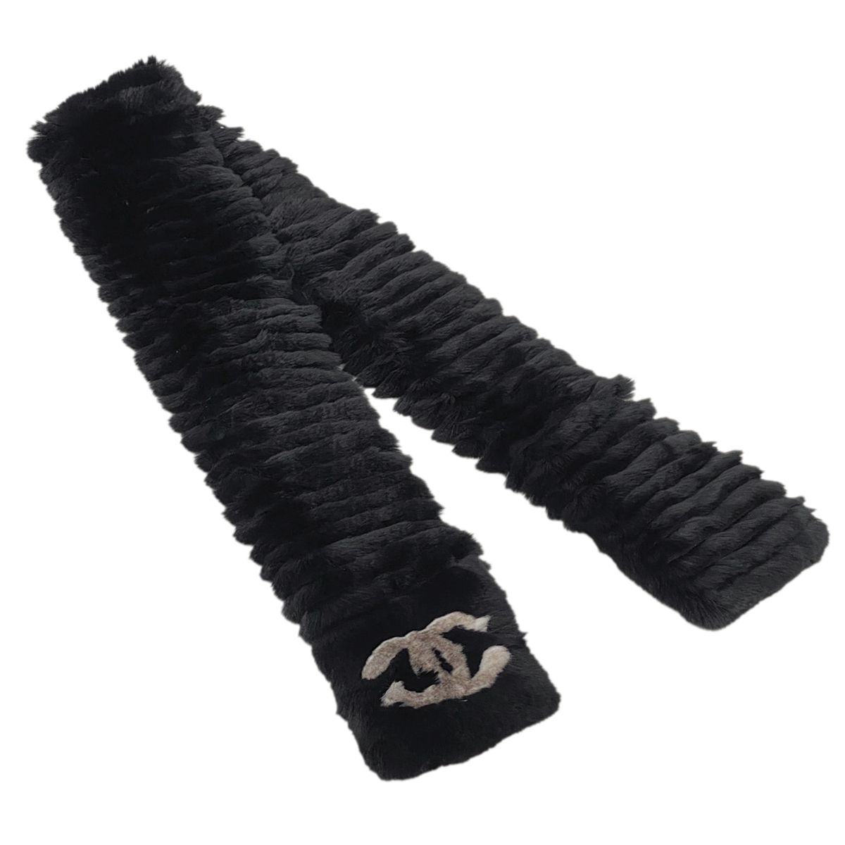 シャネル CHANEL ココマーク ファーマフラー ショール ラビット