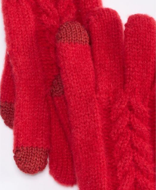 2025新作品質保証。 送料無料 スタイルアンドコー レディース 手袋 アクセサリー Women s Cable Knit Gloves Red 値下 セット売り