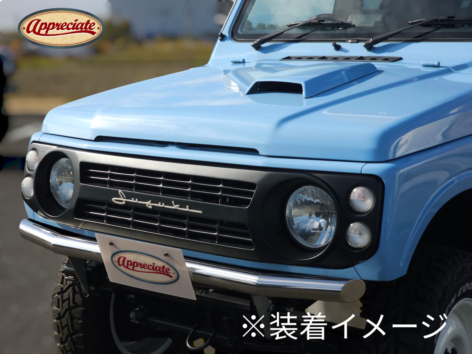 ジムニーja22フロントグリル 社外グリル スズキ ジムニー グリル フロントカスタムグリル ABS製 ブラック