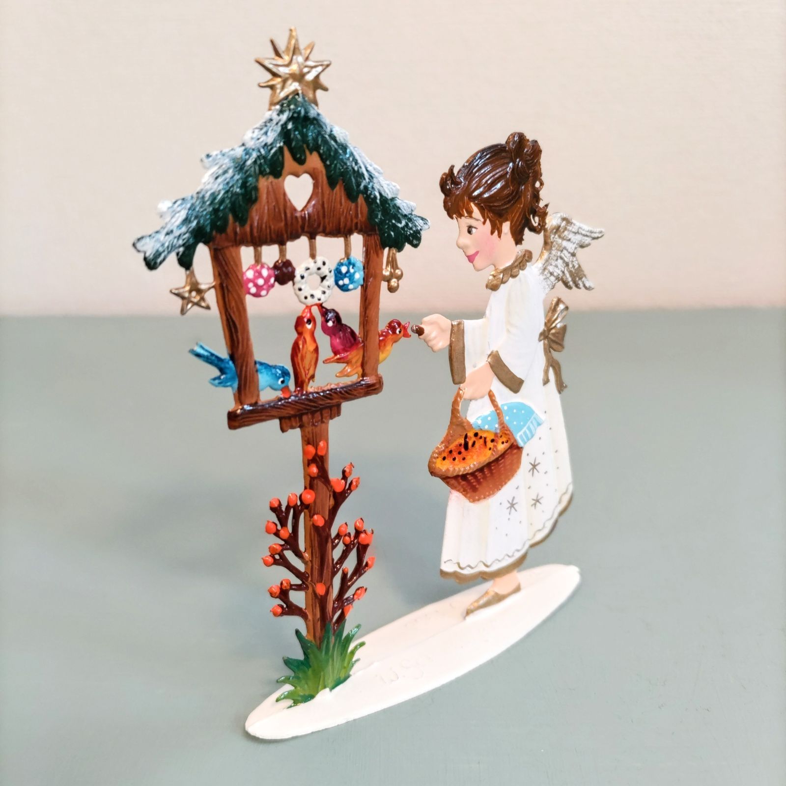 ドイツ 鳥小屋と天使 スタンド 錫製 工芸品 シュヴァイツァー工房
