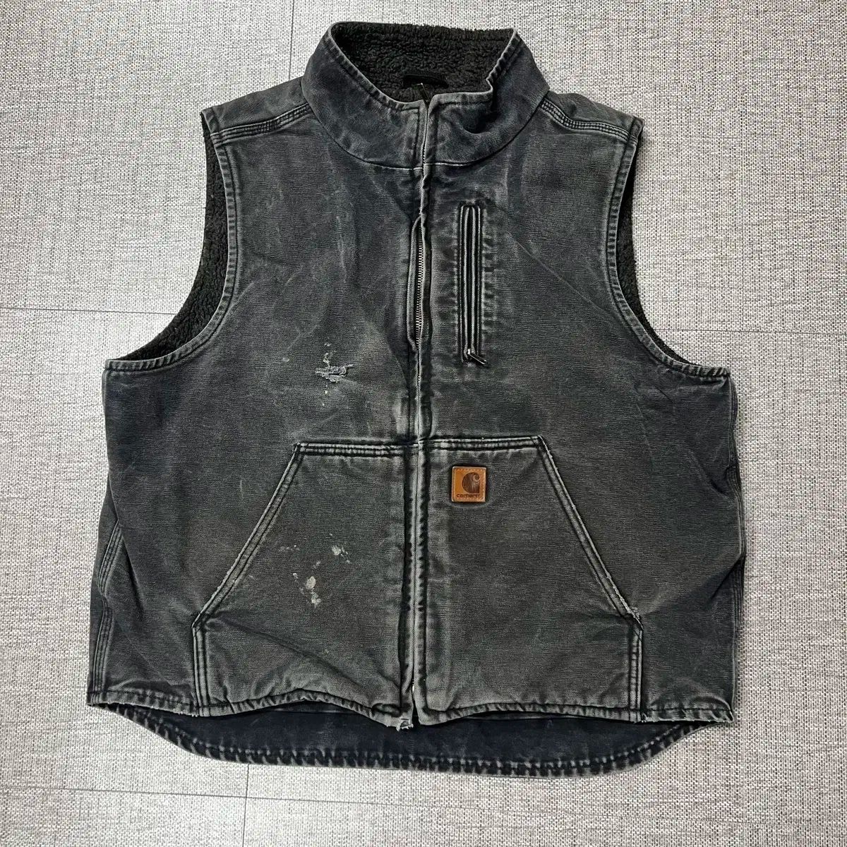 【雷市場（ポンジャン）商品韓国直送】 ヴィンテージ Carhartt(カーハート) ウォッシュドブラック ベスト L