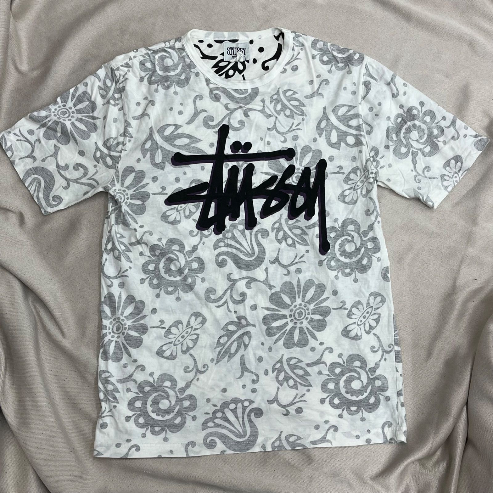 STUSSY ステューシー 半袖 Tシャツ ロゴ M ホワイト 白 ブラック 