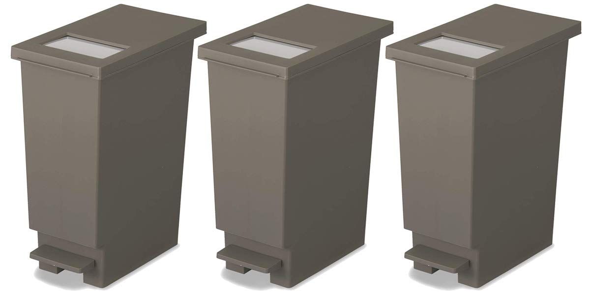 竹蓋付きエコスリムペダルゴミ箱 - 5L、耐久性と静音設計 ゴミ箱