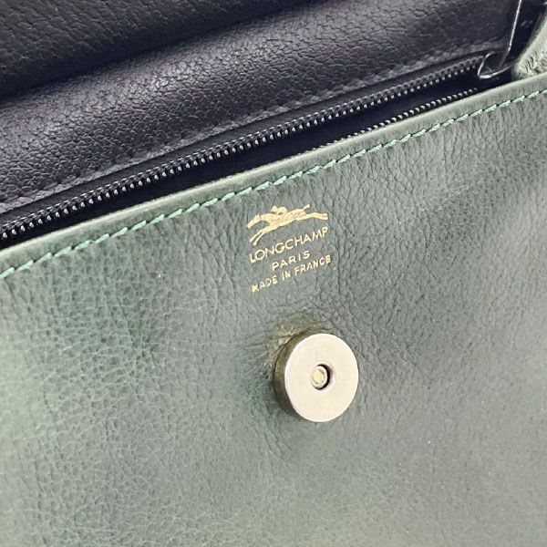 ロンシャン ショルダーバッグ レザー ミニショルダーバッグ 革 グリーン 緑 LONGCHAMP ミニバッグ ポシェット クロスボディー 斜め掛け バッグ バック カバン 鞄 【中古】 ロンシャン ショルダーバッグ レザー ミニショルダーバッグ 革