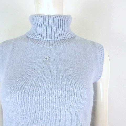 クレージュ Courreges 同色ロゴ ハイゲージ ウールニットセーター クレージュ Courreges 同色ロゴ ハイゲージ ウールニット