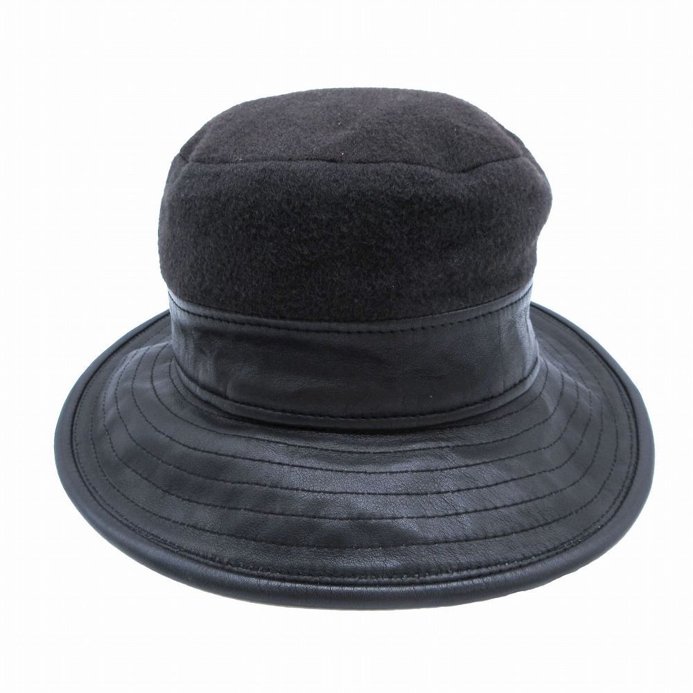 MOTSCH HERMES モッチ エルメス レ ザー バケット ハット帽子