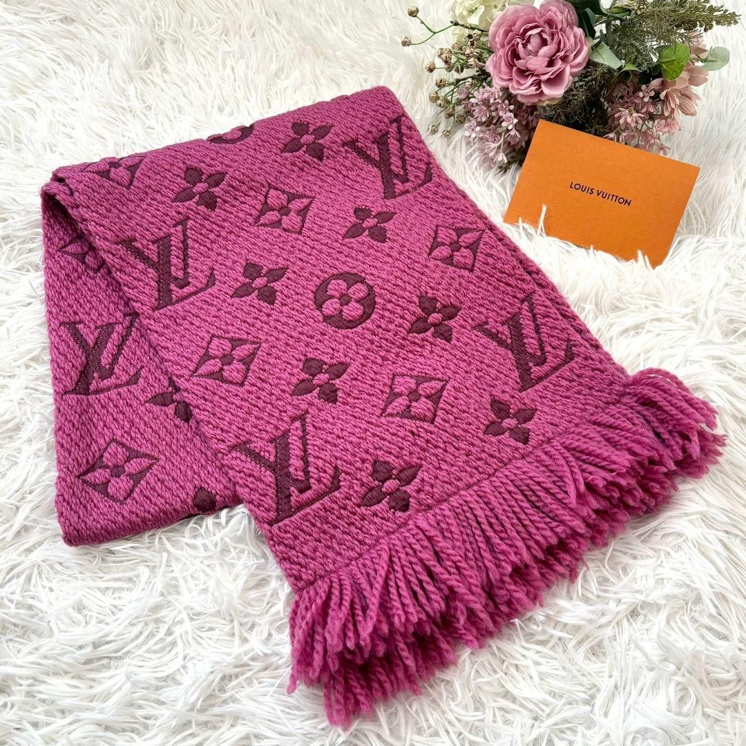 ヴィトン ショールモノグラム ウール×シルク ピンク ユニセックス その