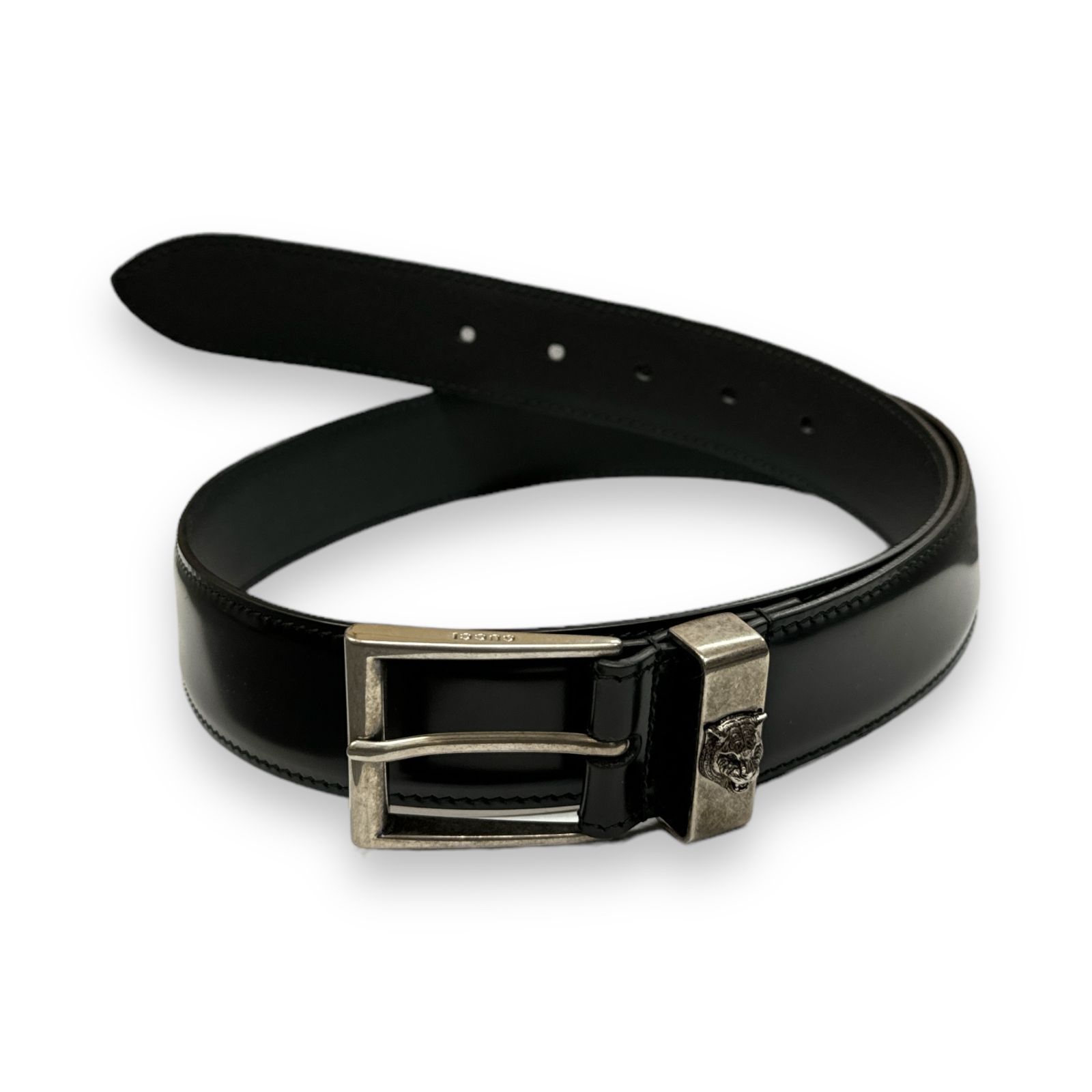 GUCCI ワイルドキャット レザー ベルト グッチ ブラック 495124