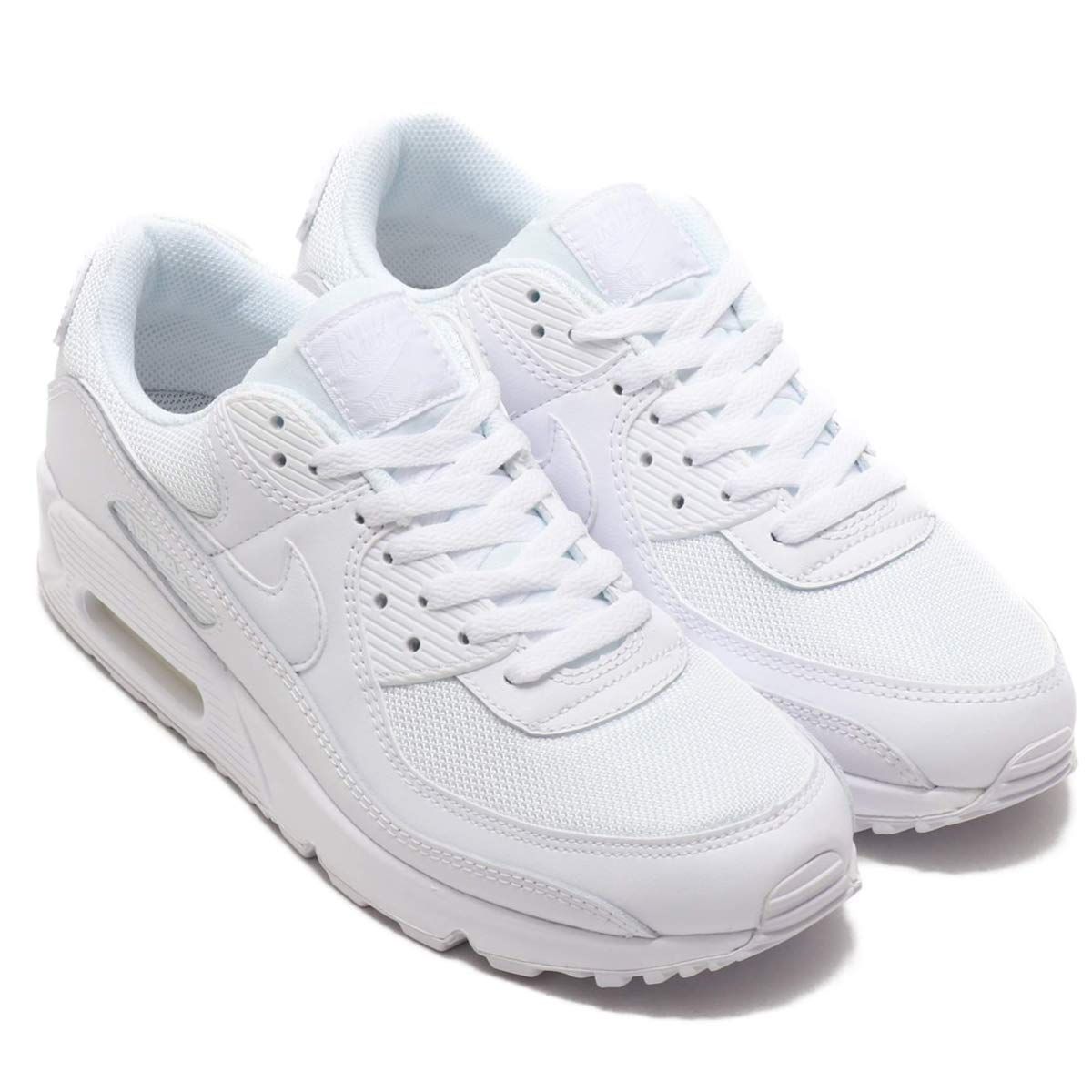 [ナイキ] 日本国内正規品 エア マックス 90 [AIR MAX 90] ホワイト/ホワイト/ウルフグレー/ホワイト CN8490-100 27.5cm