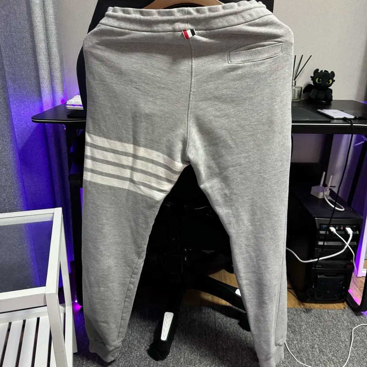 0 size Thom Browne(トム・ブラウン) 斜線 ジョガーパンツ グレー 