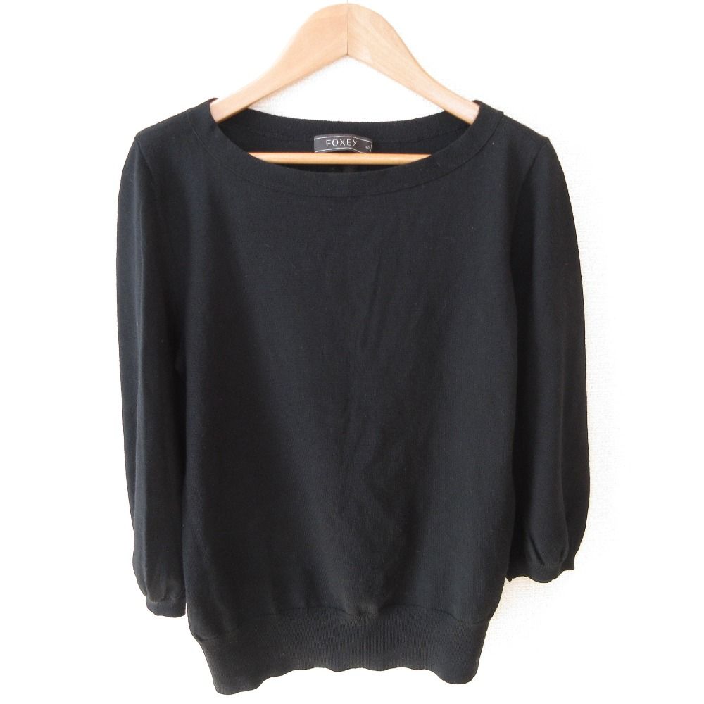 新品FOXEYブラックニットカットソー 