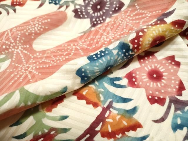 平和屋着物○豪華振袖 紅型 エ霞飛鳥桜文 正絹 逸品 CAAS7562yc 平和