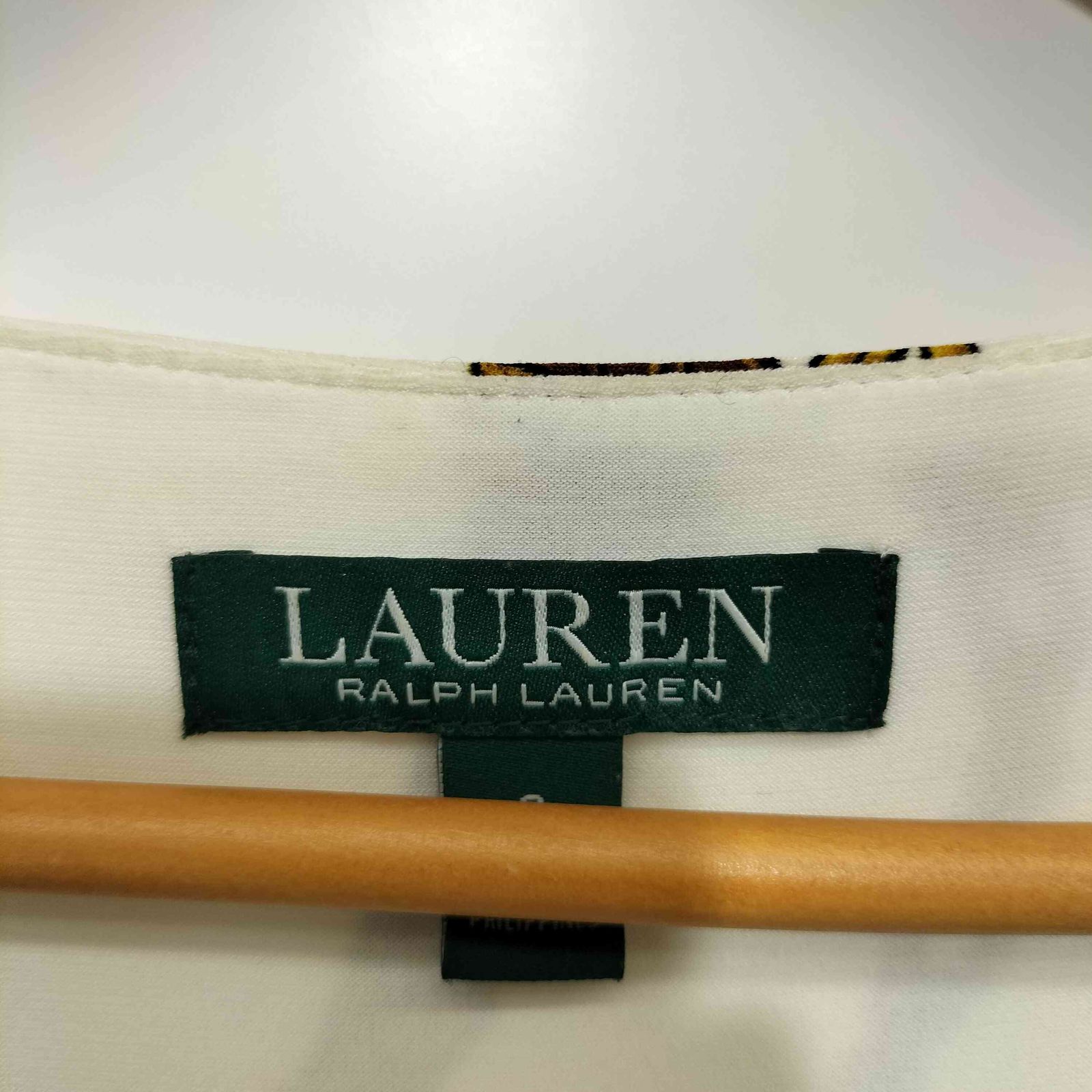 ローレンラルフローレン LAUREN RALPH LAUREN  ベルト柄 カシュクールロングワンピース レディース import：S 