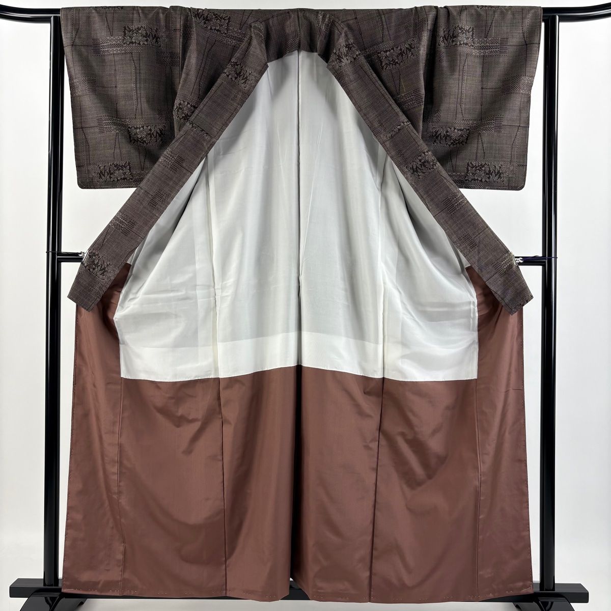 平和屋着物▽上質な紬 単衣 留紺色 正絹 逸品 DAAV9641sf