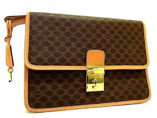 極美品 セリーヌ クラッチバッグ セカンドバッグ マカダム柄 メンズ 極