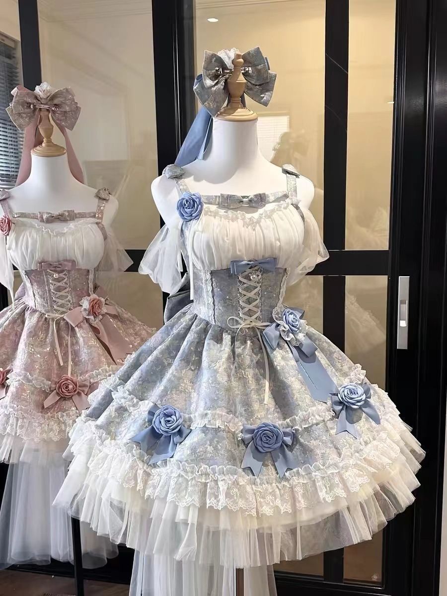 lolita オリジナル 洋服 ロリータ ワンピース ピンク ブルー