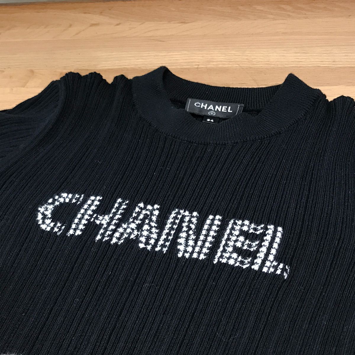 最新アイテムを多数掲載！ シャネル ココマーク ロゴ 半袖ニット コットンニット ブラック P70827 34 14426