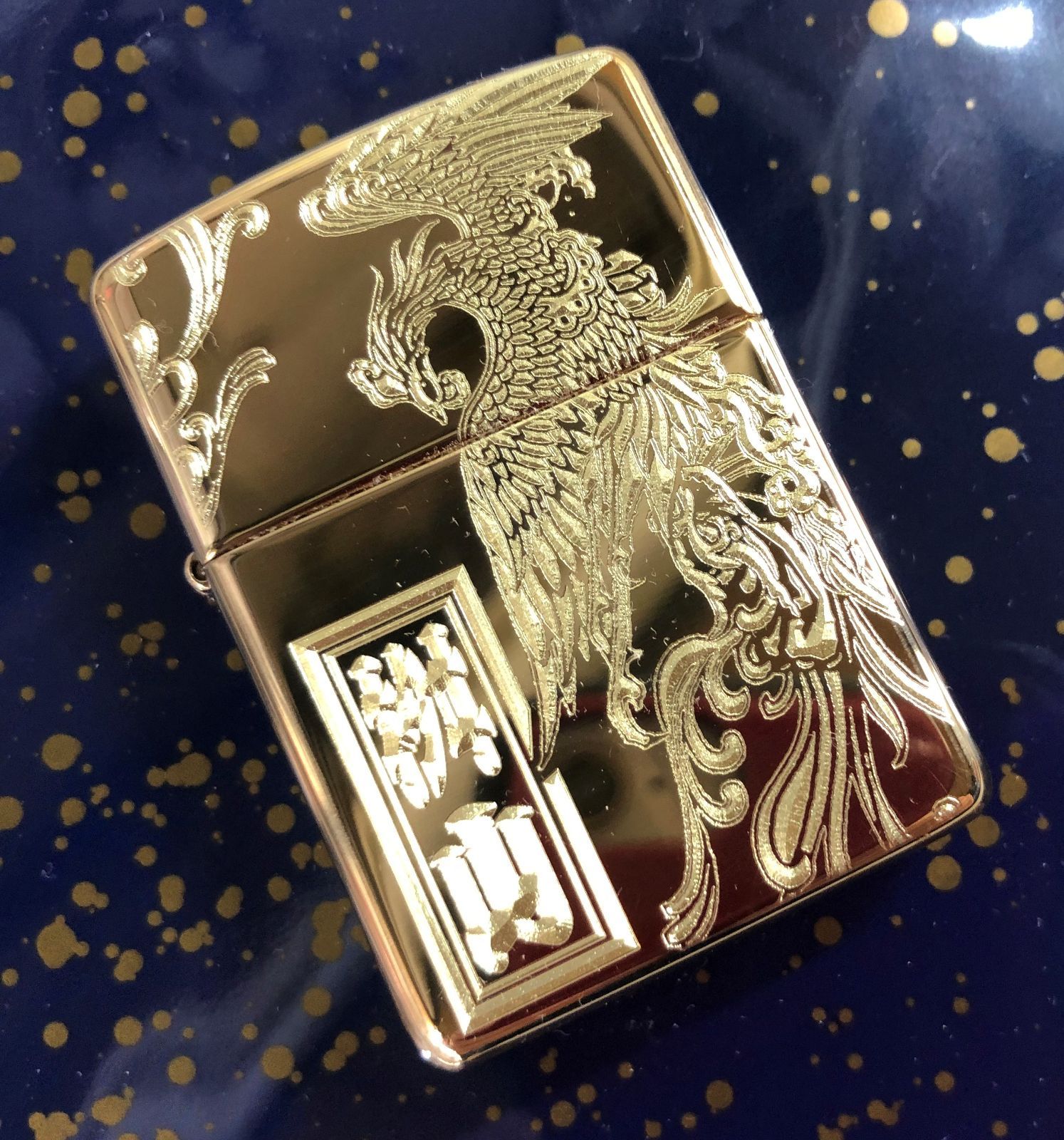 家紋好き向け ジッポアーマーボディ 深彫手磨 家紋彫刻ZIPPO