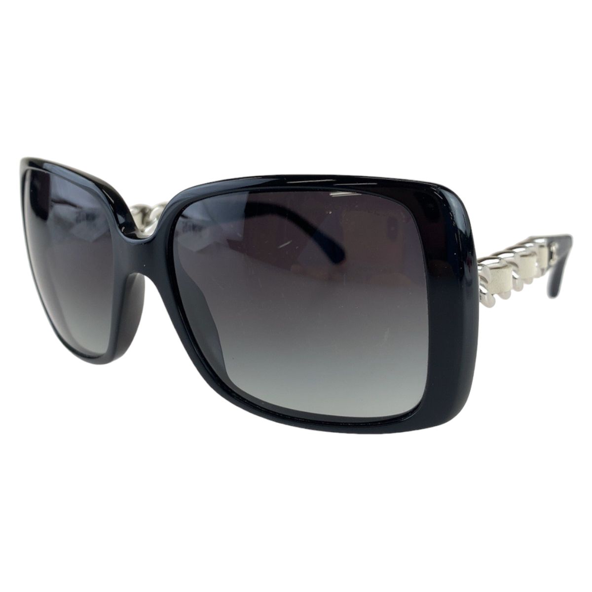 美品 CHANEL シャネル サイドチェーン ココマーク ブラック シルバー  