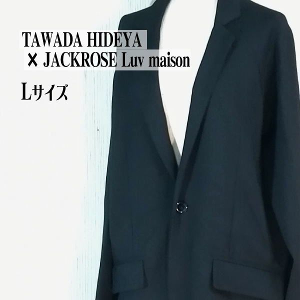 TAWADA HIDEYA × JACKROSE Luv maison ジャックローズ TWストレッチチェスターコート ショップコート 黒 L　メンズ