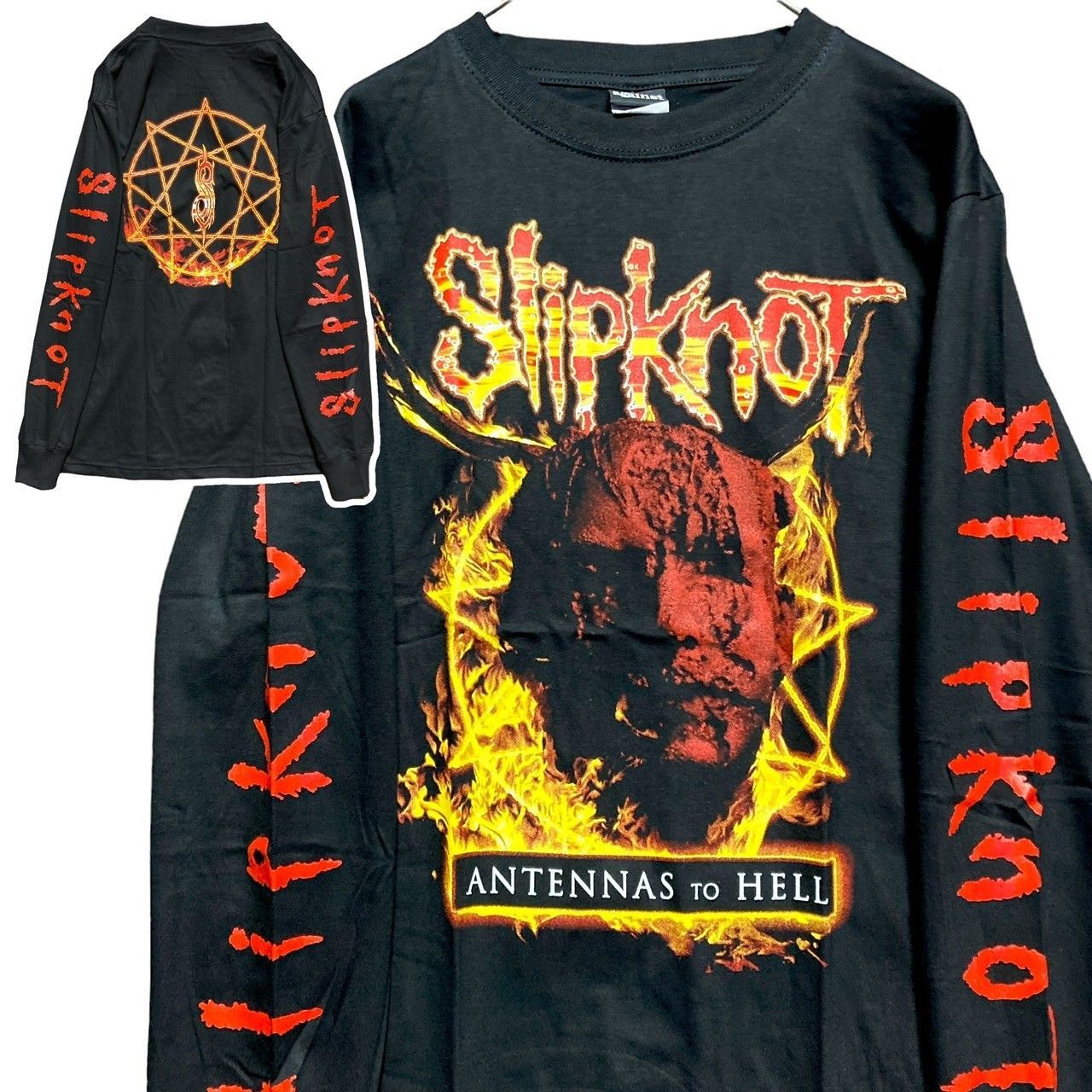 スリップノット Slipknot 黒 長袖 Tシャツ ロンT バンド ロング 