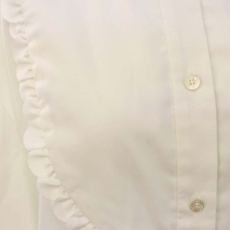 ヨリ yori 22AW スカラップカットワークブラウス ノーカラー 長袖 F