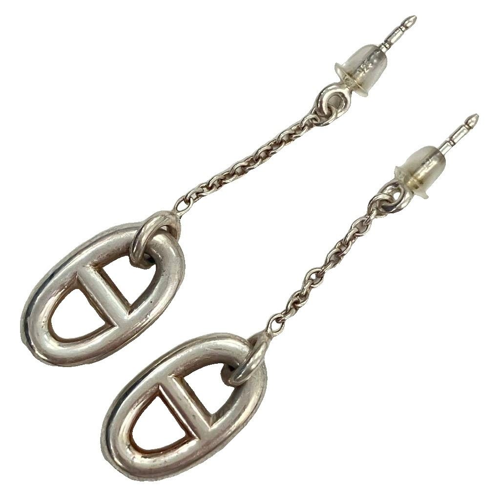 HERMES ピアス ファランドール MM シルバー エルメス ファランドール