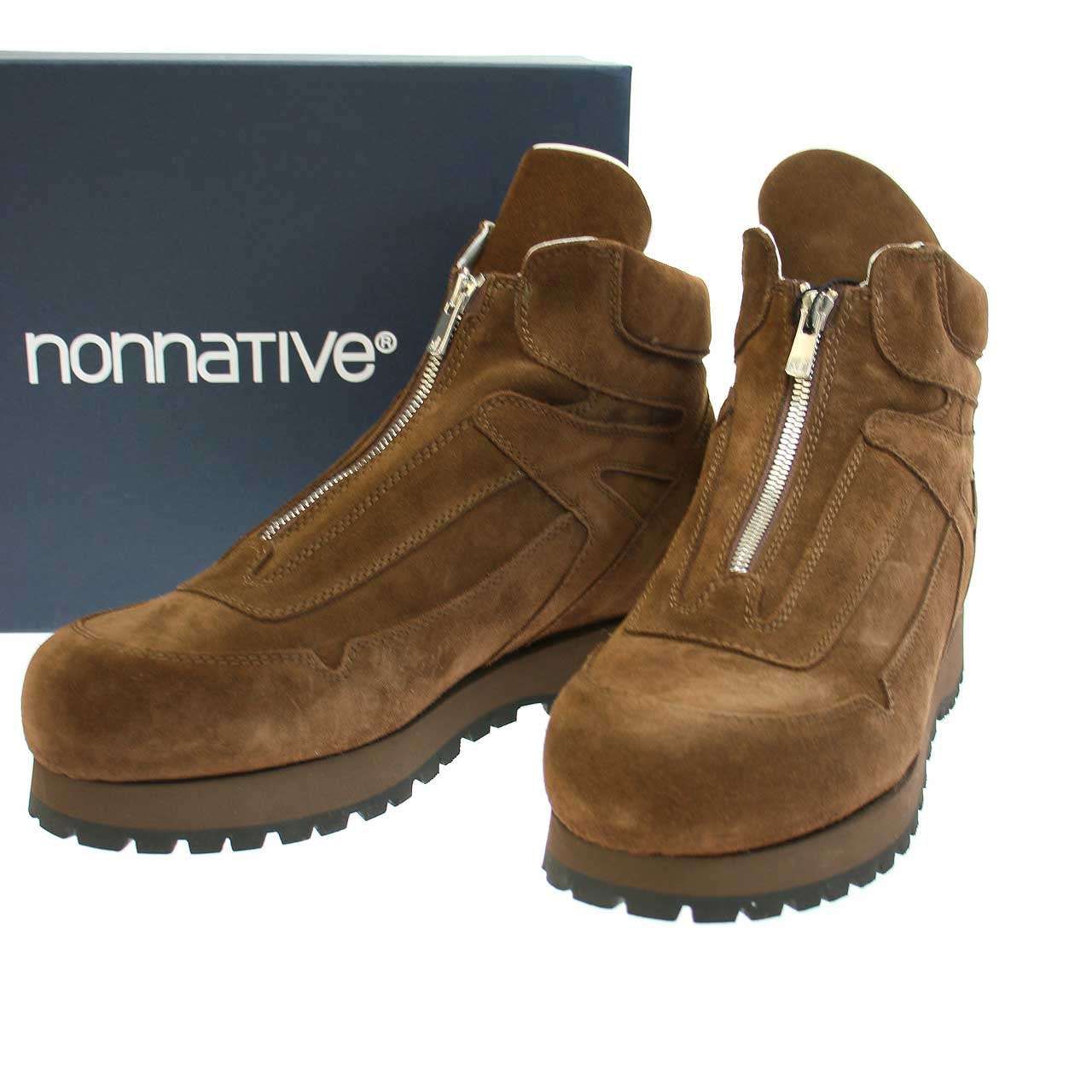 nonnative フロントジップカウレザーブーツ nonnative WORKER ZIP UP BOOTS COW LEATHER #KHAKI [NN-F4503
