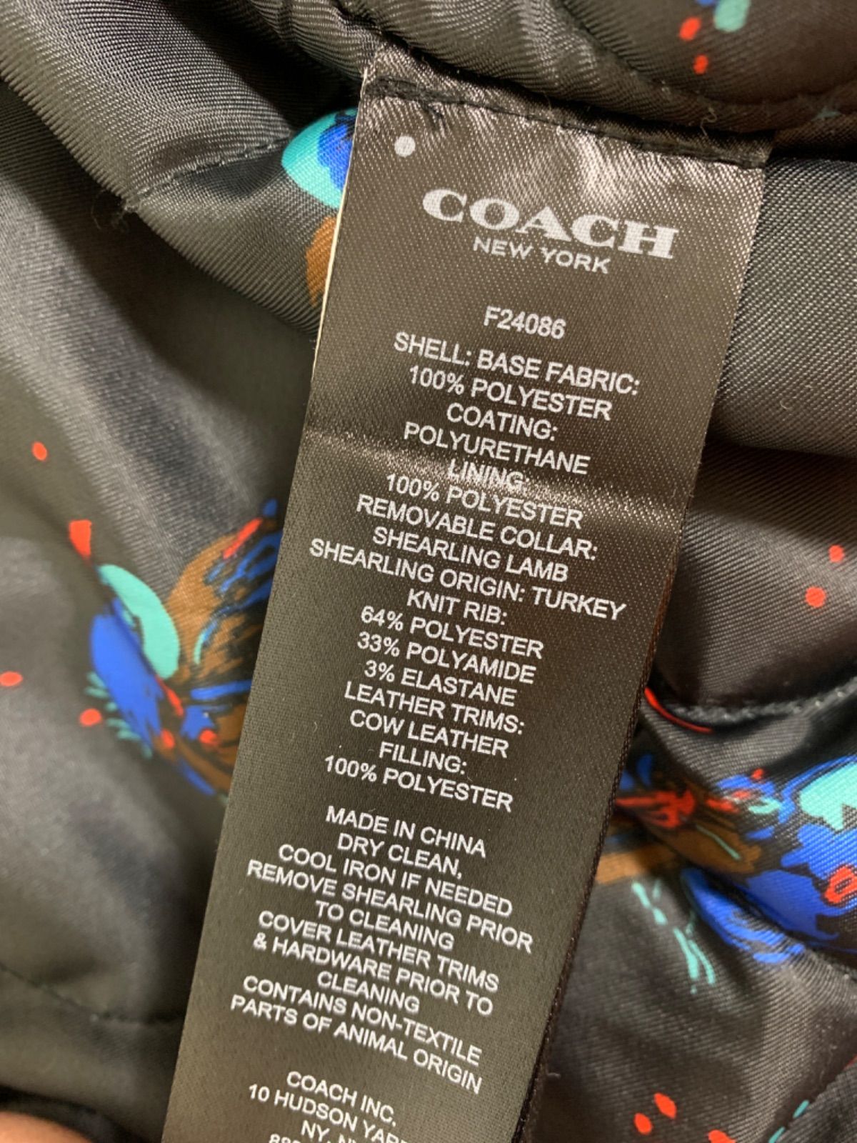 〇COACH コーチ ボア ファー付き MA-1 ブルゾン ジャケット ジップ