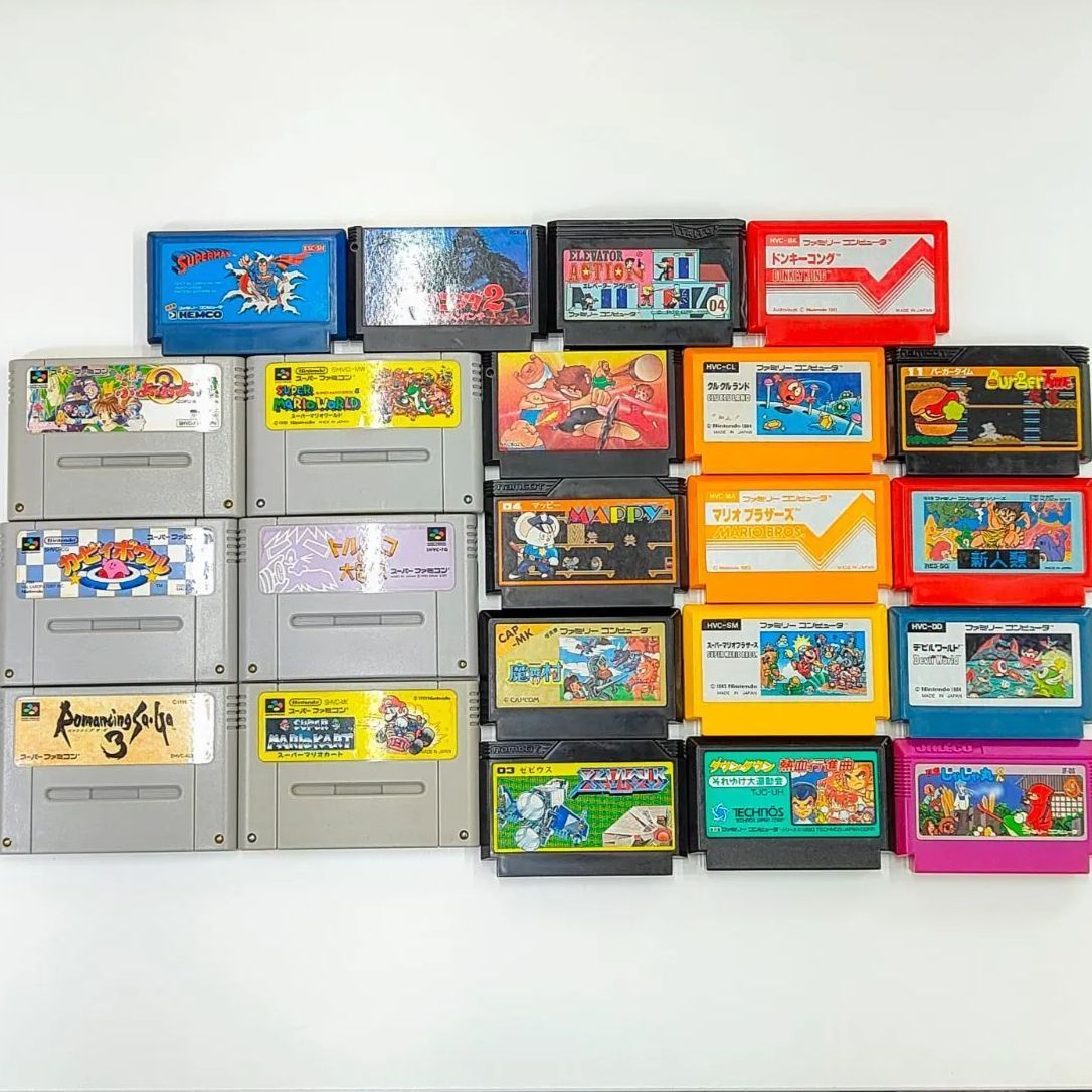 【18本まとめ売り】ファミコン ソフト 12本 スーパーファミコン ソフト 6本 （SNA）0240808002002R