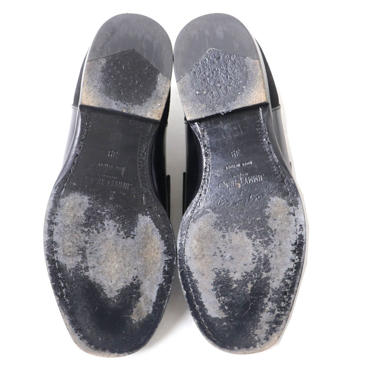 美品△JIMMY CHOO ジミーチュウ TEDI シャイニーカーフ スウェード 