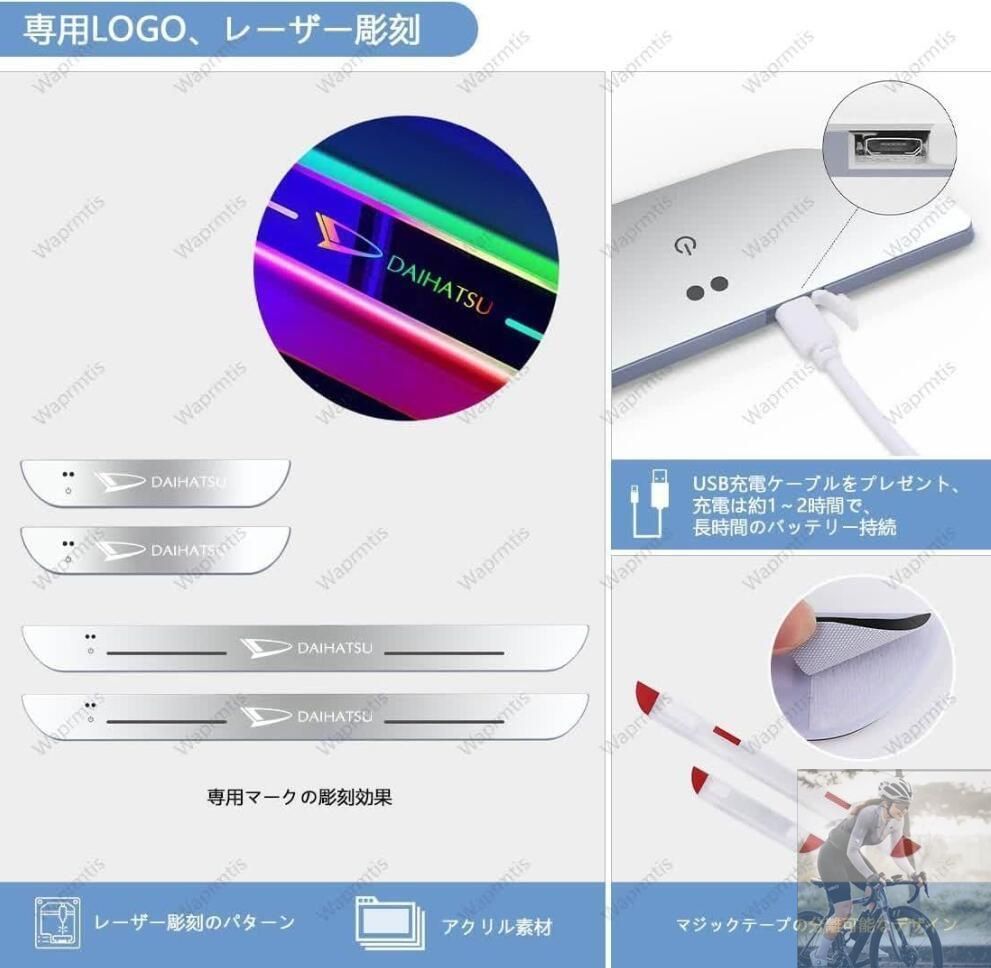 新品未使用 新作 マークX 7色 LED流れる アクリル製 自動変色 USB