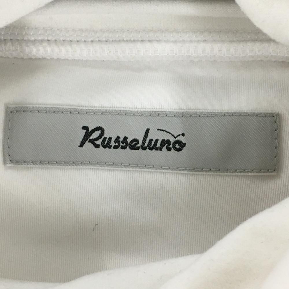 ラッセルノ ハイネックトレーナー 白×黒 袖ルチャマスク 裏起毛 マスク