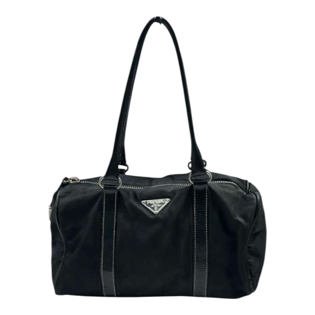 PRADA プラダ ミニボストンバッグ ボストンバッグ ショルダーバッグ ハンドバッグ ボーリングバッグ 三角プレート 白タグ