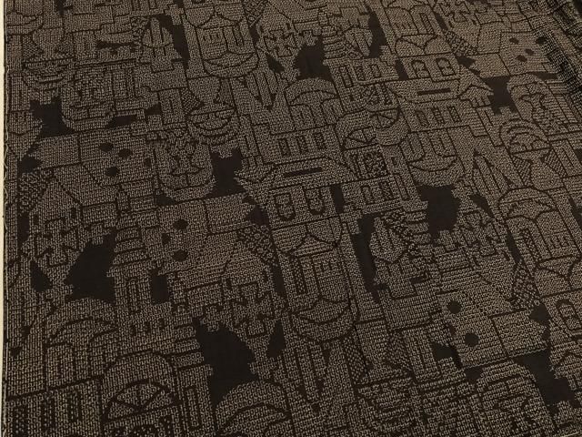 平和屋着物○本場結城玉紬 西洋風景文 結織苑扱い 証紙付き 正絹 逸品  